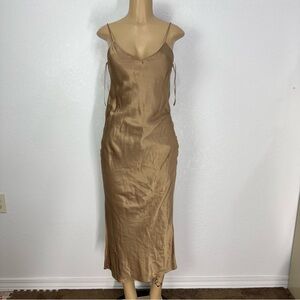 Pistola sexy night out prom Muse Tan V-Neck Slip Dress size XS 4 way stretch